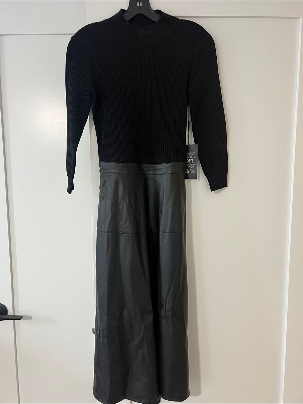 White House Black Market Black Long-Sleeve Dress